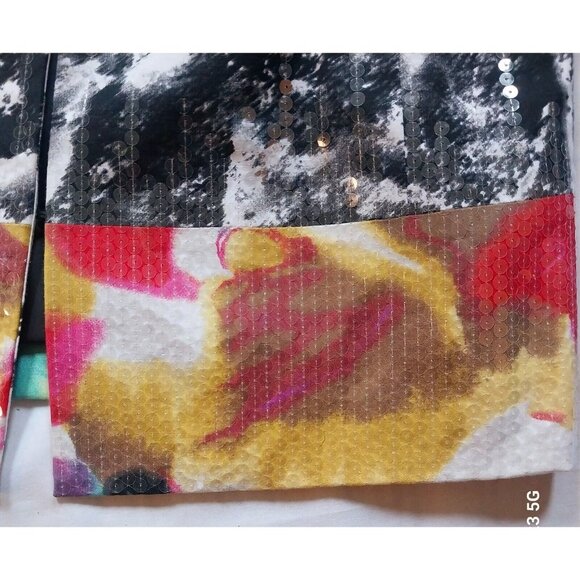 Chico Size 2 Jacket Long Sleeve Artsy Black & White Sequins Y2K Bling Geisha - Picture 2 of 12